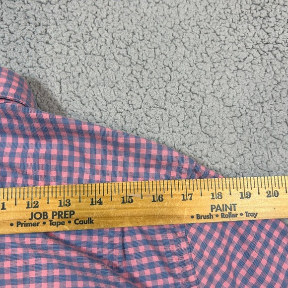 Faherty Long Sleeve Button Up Mens Casual Shirt Size M Pink Blue Gingham Check - Picture 9 of 9